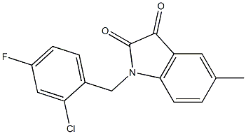 1-[(2-chloro-4-fluorophenyl)methyl]-5-methyl-2,3-dihydro-1H-indole-2,3-dione Structure