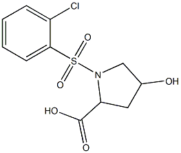 1-[(2-chlorobenzene)sulfonyl]-4-hydroxypyrrolidine-2-carboxylic acid 化学構造式