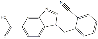 1-[(2-cyanophenyl)methyl]-1H-1,3-benzodiazole-5-carboxylic acid,,结构式