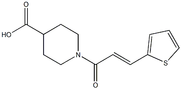 1-[(2E)-3-thien-2-ylprop-2-enoyl]piperidine-4-carboxylic acid 化学構造式