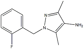 1-[(2-fluorophenyl)methyl]-3,5-dimethyl-1H-pyrazol-4-amine,,结构式