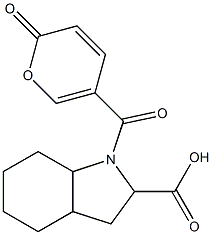 1-[(2-oxo-2H-pyran-5-yl)carbonyl]octahydro-1H-indole-2-carboxylic acid Structure