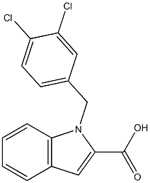 1-[(3,4-dichlorophenyl)methyl]-1H-indole-2-carboxylic acid 结构式