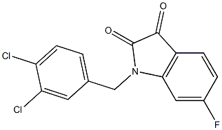 1-[(3,4-dichlorophenyl)methyl]-6-fluoro-2,3-dihydro-1H-indole-2,3-dione Struktur