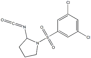 1-[(3,5-dichlorobenzene)sulfonyl]-2-isocyanatopyrrolidine 化学構造式