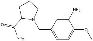 1-[(3-amino-4-methoxyphenyl)methyl]pyrrolidine-2-carboxamide,,结构式