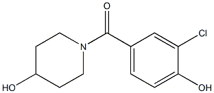 1-[(3-chloro-4-hydroxyphenyl)carbonyl]piperidin-4-ol 化学構造式