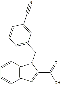 1-[(3-cyanophenyl)methyl]-1H-indole-2-carboxylic acid,,结构式