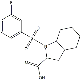1-[(3-fluorophenyl)sulfonyl]octahydro-1H-indole-2-carboxylic acid 结构式