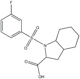 1-[(3-fluorophenyl)sulfonyl]octahydro-1H-indole-2-carboxylic acid Struktur