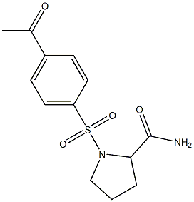 1-[(4-acetylbenzene)sulfonyl]pyrrolidine-2-carboxamide Struktur
