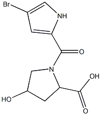 1-[(4-bromo-1H-pyrrol-2-yl)carbonyl]-4-hydroxypyrrolidine-2-carboxylic acid Structure