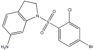 1-[(4-bromo-2-chlorobenzene)sulfonyl]-2,3-dihydro-1H-indol-6-amine Structure