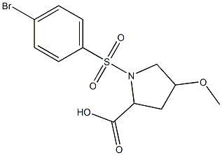 1-[(4-bromobenzene)sulfonyl]-4-methoxypyrrolidine-2-carboxylic acid Structure