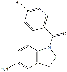 1-[(4-bromophenyl)carbonyl]-2,3-dihydro-1H-indol-5-amine,,结构式