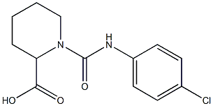 1-[(4-chlorophenyl)carbamoyl]piperidine-2-carboxylic acid 化学構造式