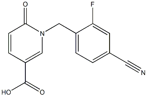 1-[(4-cyano-2-fluorophenyl)methyl]-6-oxo-1,6-dihydropyridine-3-carboxylic acid,,结构式