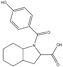 1-[(4-hydroxyphenyl)carbonyl]-octahydro-1H-indole-2-carboxylic acid Struktur