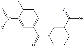 1-[(4-methyl-3-nitrophenyl)carbonyl]piperidine-3-carboxylic acid 结构式