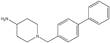 1-[(4-phenylphenyl)methyl]piperidin-4-amine,,结构式