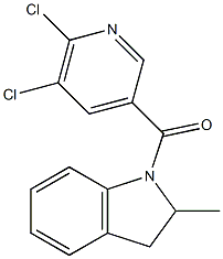 1-[(5,6-dichloropyridin-3-yl)carbonyl]-2-methyl-2,3-dihydro-1H-indole Structure