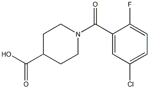 1-[(5-chloro-2-fluorophenyl)carbonyl]piperidine-4-carboxylic acid,,结构式