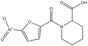 1-[(5-nitrofuran-2-yl)carbonyl]piperidine-2-carboxylic acid,,结构式