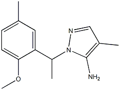 1-[1-(2-methoxy-5-methylphenyl)ethyl]-4-methyl-1H-pyrazol-5-amine Structure