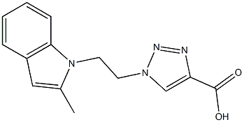 1-[2-(2-methyl-1H-indol-1-yl)ethyl]-1H-1,2,3-triazole-4-carboxylic acid,,结构式