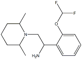 1-[2-(difluoromethoxy)phenyl]-2-(2,6-dimethylpiperidin-1-yl)ethanamine 结构式