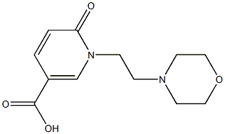 1-[2-(morpholin-4-yl)ethyl]-6-oxo-1,6-dihydropyridine-3-carboxylic acid 化学構造式