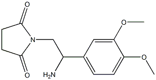 1-[2-amino-2-(3,4-dimethoxyphenyl)ethyl]pyrrolidine-2,5-dione 化学構造式