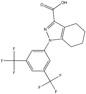 1-[3,5-bis(trifluoromethyl)phenyl]-4,5,6,7-tetrahydro-1H-indazole-3-carboxylic acid 结构式