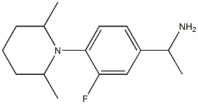 1-[4-(2,6-dimethylpiperidin-1-yl)-3-fluorophenyl]ethan-1-amine,,结构式