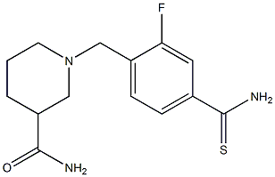 1-[4-(aminocarbonothioyl)-2-fluorobenzyl]piperidine-3-carboxamide 化学構造式