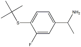 1-[4-(tert-butylsulfanyl)-3-fluorophenyl]ethan-1-amine,,结构式