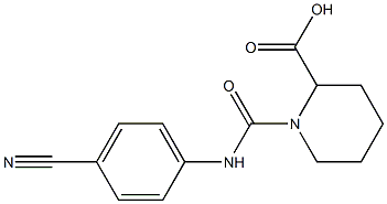 1-{[(4-cyanophenyl)amino]carbonyl}piperidine-2-carboxylic acid,,结构式