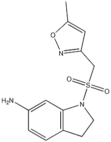 1-{[(5-methyl-1,2-oxazol-3-yl)methane]sulfonyl}-2,3-dihydro-1H-indol-6-amine,,结构式