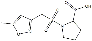1-{[(5-methyl-1,2-oxazol-3-yl)methane]sulfonyl}pyrrolidine-2-carboxylic acid Struktur