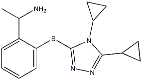 1-{2-[(4,5-dicyclopropyl-4H-1,2,4-triazol-3-yl)sulfanyl]phenyl}ethan-1-amine Struktur