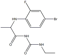 1-{2-[(4-bromo-2-fluorophenyl)amino]propanoyl}-3-ethylurea Structure