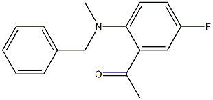 1-{2-[benzyl(methyl)amino]-5-fluorophenyl}ethan-1-one Struktur
