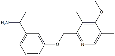 1-{3-[(4-methoxy-3,5-dimethylpyridin-2-yl)methoxy]phenyl}ethan-1-amine Struktur