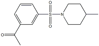 1-{3-[(4-methylpiperidine-1-)sulfonyl]phenyl}ethan-1-one,,结构式