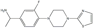 1-{3-fluoro-4-[4-(1,3-thiazol-2-yl)piperazin-1-yl]phenyl}ethan-1-amine,,结构式