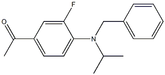 1-{4-[benzyl(propan-2-yl)amino]-3-fluorophenyl}ethan-1-one 化学構造式