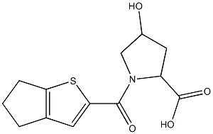 1-{4H,5H,6H-cyclopenta[b]thiophen-2-ylcarbonyl}-4-hydroxypyrrolidine-2-carboxylic acid Structure