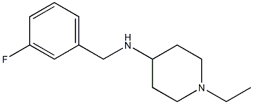 1-ethyl-N-[(3-fluorophenyl)methyl]piperidin-4-amine 化学構造式