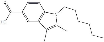 1-hexyl-2,3-dimethyl-1H-indole-5-carboxylic acid 结构式