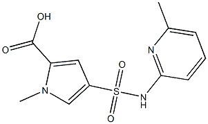 1-methyl-4-[(6-methylpyridin-2-yl)sulfamoyl]-1H-pyrrole-2-carboxylic acid,,结构式